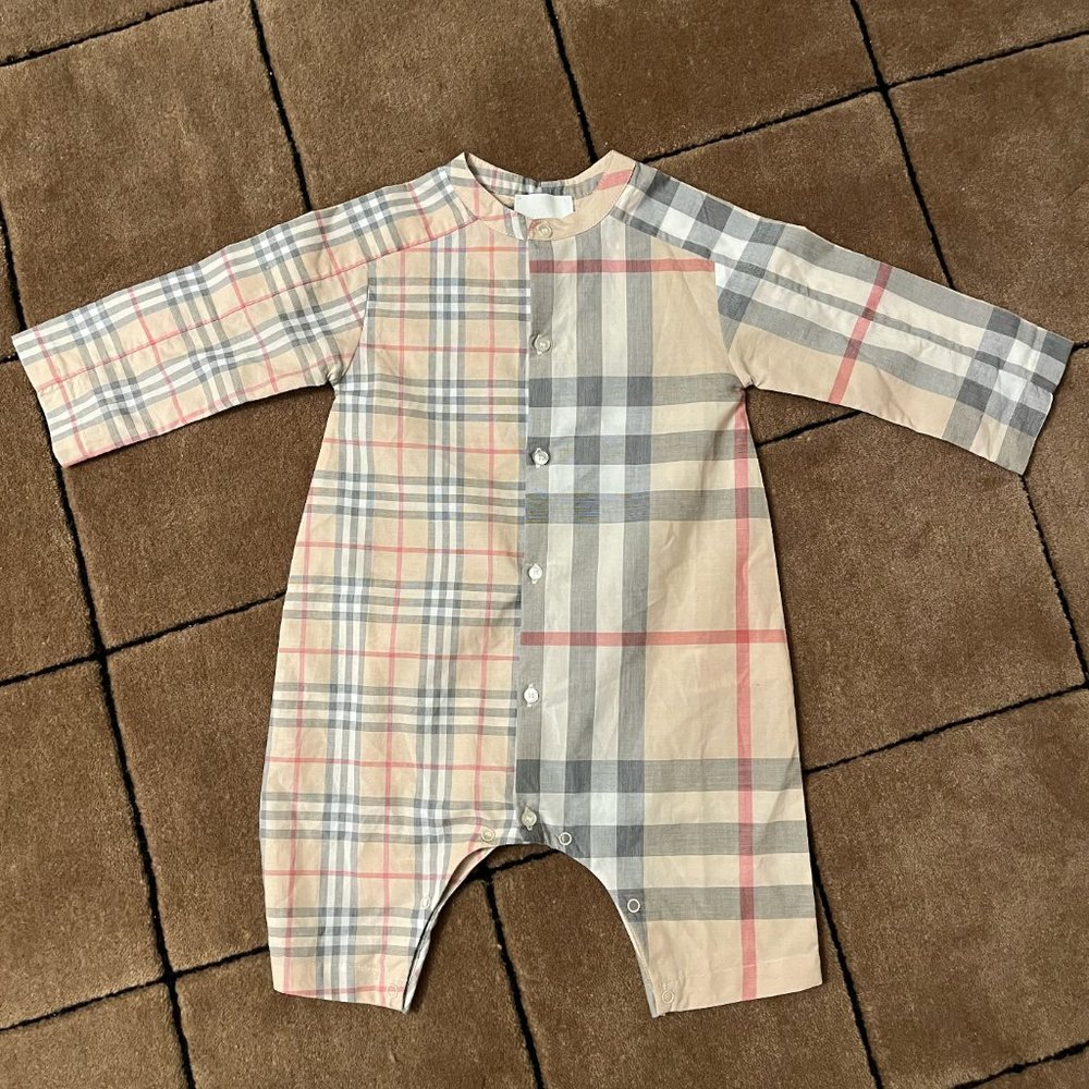 Burberry Long Sleeve Onesie - 9 months